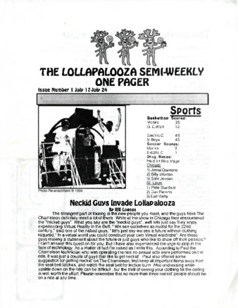 The Lollapalooza Semi-Weekly One Pager thumbnail