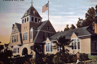 Penny Postcard of Santa Paula Academy Santa Paula, CA thumbnail