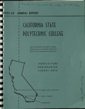 Annual Report, California Polytechnic State College, 1955-56 thumbnail