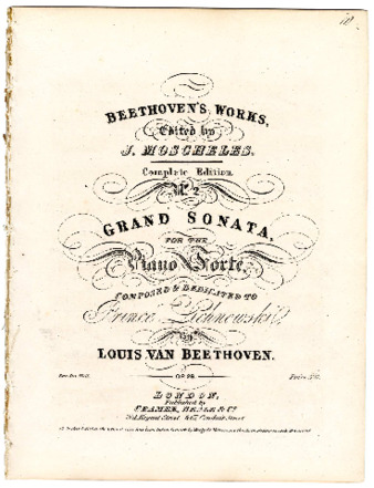 Grand sonata for the piano forte composed & dedicated to Prince Lichnowski by Louis van Beethoven ... op. 26 thumbnail
