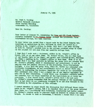 Letter from Julian McPhee to Fred S. Keating, January 24, 1951 thumbnail