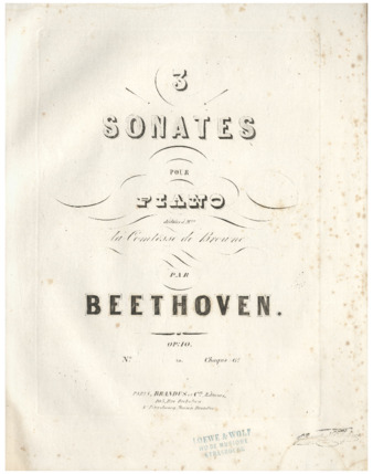 Piano Sonata no. 6 in F major, op. 10, no. 2, published by Brandus thumbnail