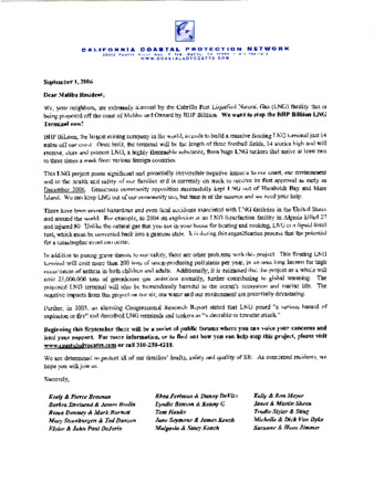 Letter to Malibu Residents - Stop LNG thumbnail
