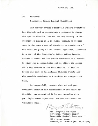 Ventura County Democratic Central Committee Statement thumbnail