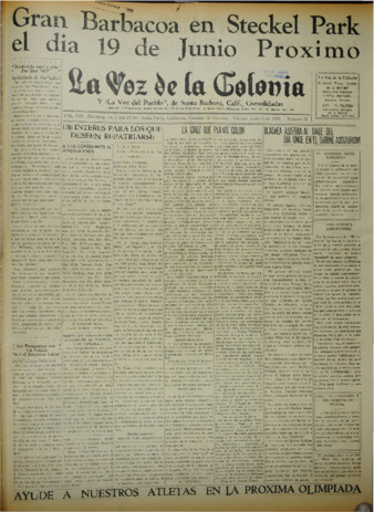 La Voz de La Colonia 3 de junio de 1932 thumbnail