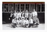 Teenage girls and women posing in front of a building at Asilomar thumbnail