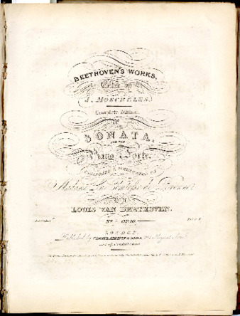 Sonata for the piano forte : No. [2] Op. 10 composed & dedicated to Madame la Comtesse de Browne, by Louis van Beethoven thumbnail
