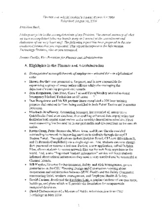 Finance and Administration 2009 Annual Report thumbnail