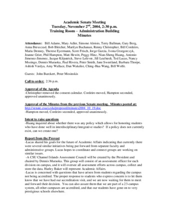 Academic Senate Meeting Minutes for November 2, 2004 thumbnail