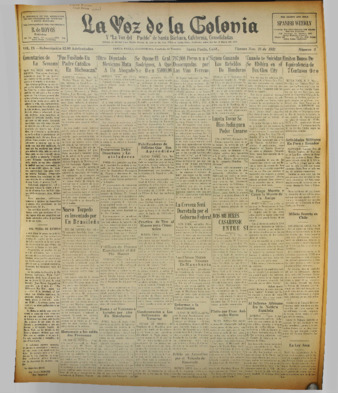 La Voz de la Colonia 25 de noviembre de 1932 thumbnail