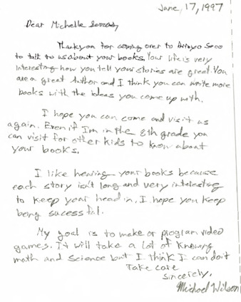 Letter from Michael Wilson thumbnail