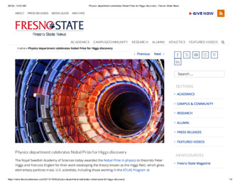 Physics department celebrates Nobel Prize for Higgs discovery thumbnail