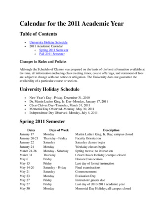 2011 CSUCI Academic Calendar thumbnail