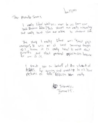 Fan letter to Michele Serros thumbnail