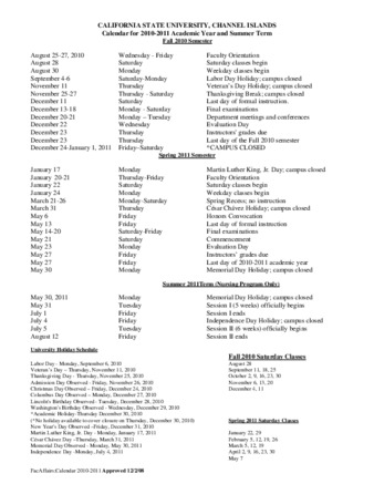 SP 08-03 Calendar for 2010-2011 Academic Year and Summer Term thumbnail