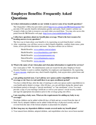 Employee Benefits: Frequently Asked Questions (website) thumbnail