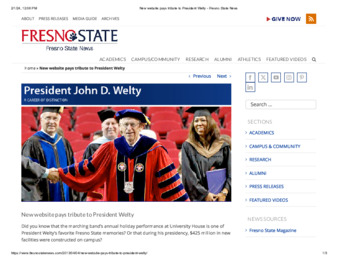 New website pays tribute to President Welty thumbnail