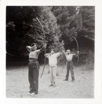 Three girls practicing archery thumbnail