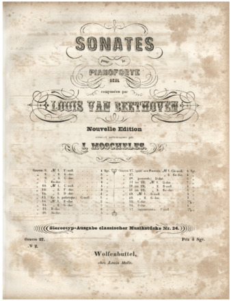 Piano sonata no. 14, op. 27, no. 2, edited by Moscheles, with Moscheles' metronome markings thumbnail