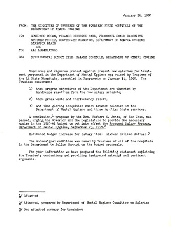 Supplemental Budget Item: Salary Schedule, Department of Mental Hygiene thumbnail