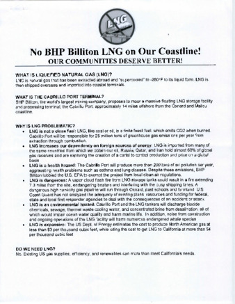 Fact Sheet: No LNG on Our Coastline! thumbnail