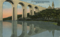 Puente Cabrillo and California Building reflected in Lake thumbnail