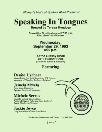 Women's Night of Spoken Word Presents: Speaking in Tongues thumbnail