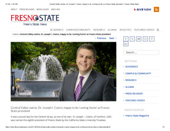 Central Valley native, Dr. Joseph I. Castro, happy to be 'coming home' as Fresno State president thumbnail