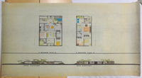 [Unidentified residential project], entry and rear elevations 2, bedroom plans thumbnail