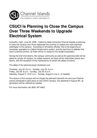 CSUCI Is Planning to Close the Campus Over Three Weekends to Upgrade Electrical System thumbnail