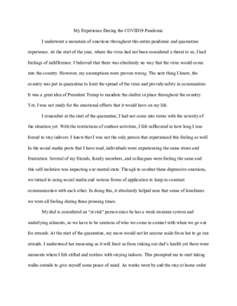 Irene M. Reodica COVID-19 Narrative thumbnail