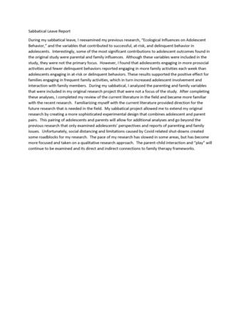 Sabbatical Report Michelle Moon thumbnail