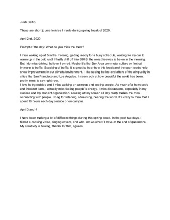 Jirah Delfin Journal Entries thumbnail