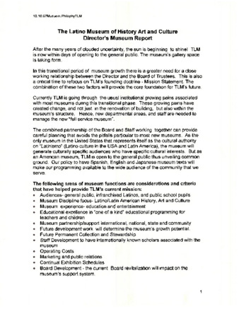 1997 The Latino Museum of History Art and Culture Director's Museum Report thumbnail