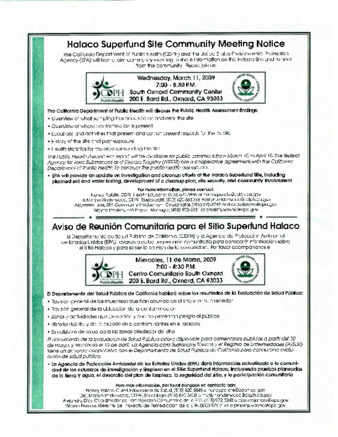 Halaco Superfund Site Community Meeting Notice Flyer thumbnail