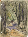 Untitled [people on woodland path; conte crayon] thumbnail