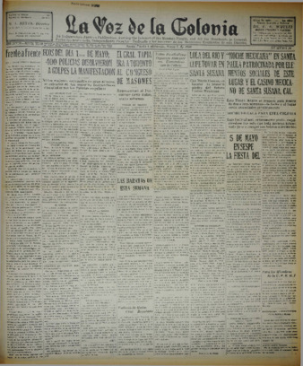 La Voz de La Colonia 8 de mayo de 1930 thumbnail