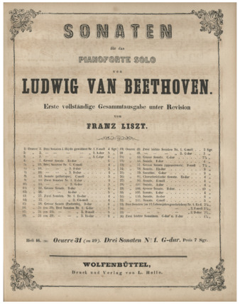 Piano Sonata no. 16 edited by Liszt thumbnail