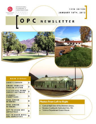 OPC Newsletter, January 2013 thumbnail