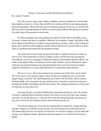 Anthony Yoshida Narrative on Federal Government's Pandemic Response thumbnail