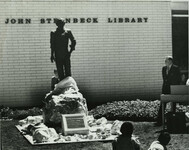 Bronze statue of John Steinbeck at the official unveiling thumbnail