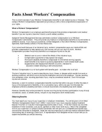 Facts About Workers' Compensation (website) thumbnail