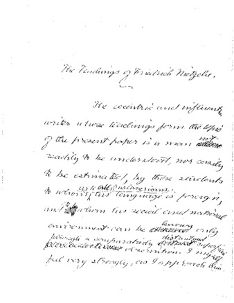 The Teachings of Friedrich Nietzche thumbnail