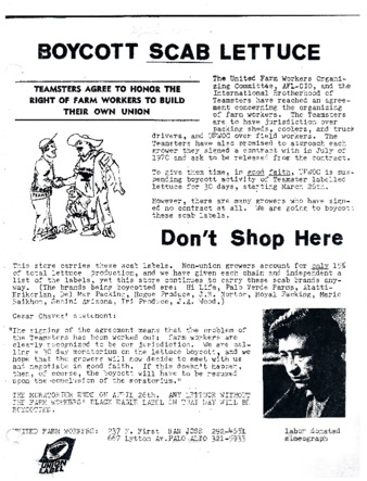 Boycott Scab Lettuce Flyer thumbnail