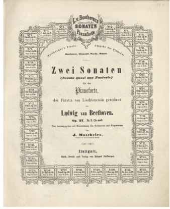 Piano sonata no. 14 in C-sharp minor, op. 27, no. 2, edited by Moscheles thumbnail