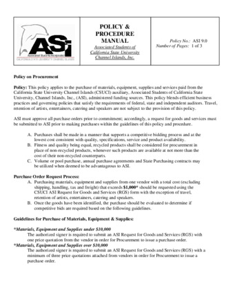 2006 ASI Policy - Procurement thumbnail