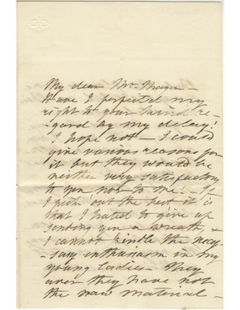 Letter from C. M. Sedgwick to A. W. Thayer (1865?-07-05) thumbnail