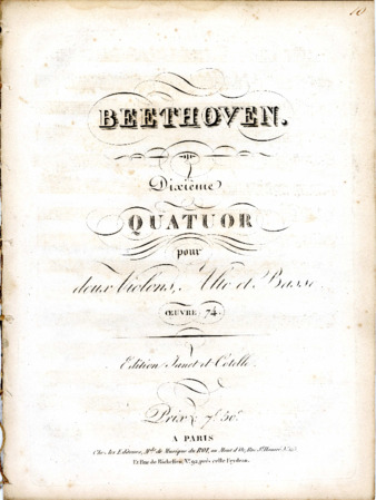 String Quartet in E-flat major, Op. 74, published by Janet & Cotelle thumbnail