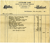 Cadillac receipt issued to R.E. Jack thumbnail