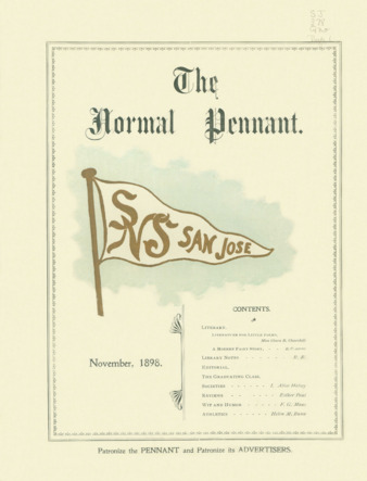 San Jose State Normal School Pennant 1898-11 (November 1898) thumbnail